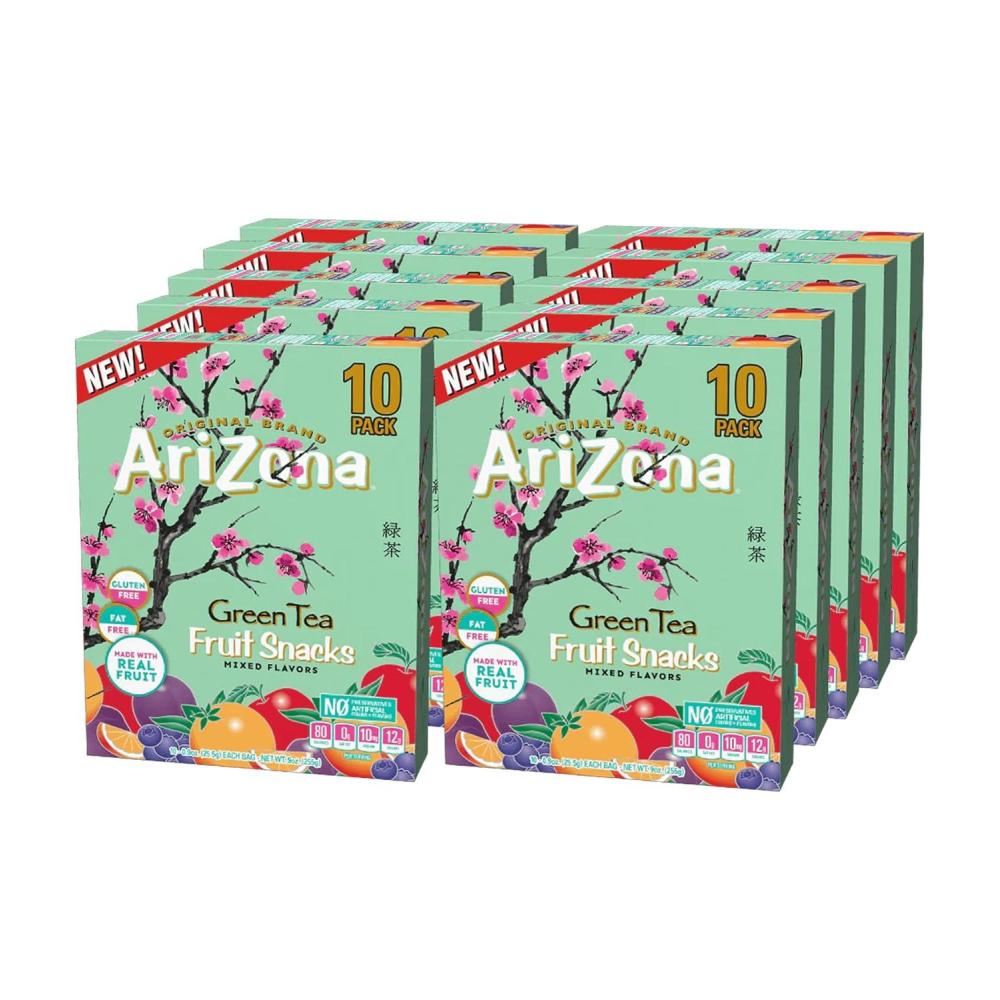 image:imageAriZona Fruit Snacks Sour Lemonade  10 Boxes of 10 ct 09oz Bags Total 100 ct 09oz Bags  Gluten Free  Gummy ChewsGreen Tea