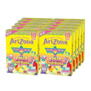 AriZona Fruit Snacks, Sour Lemonade – 10 Boxes of 10 ct. 0.9oz Bags (Total 100 ct. 0.9oz Bags) – Gluten Free – Gummy Chews(Sour Lemonade)