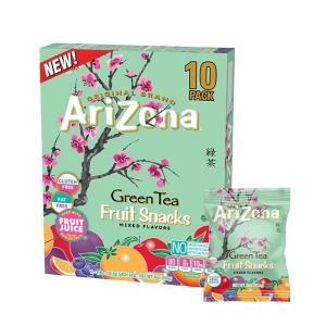 AriZona Iced Tea Fruit Snacks, Mixed Fruit – 0.9 oz, 10 count Box(Green Tea)