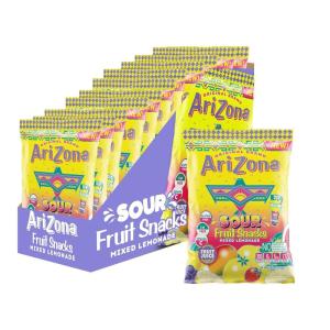 AriZona Sour Lemonade Fruit Snacks – NEW – 5 Ounce Bags (Pack of 12) – Gluten Free – Gummy Chews
