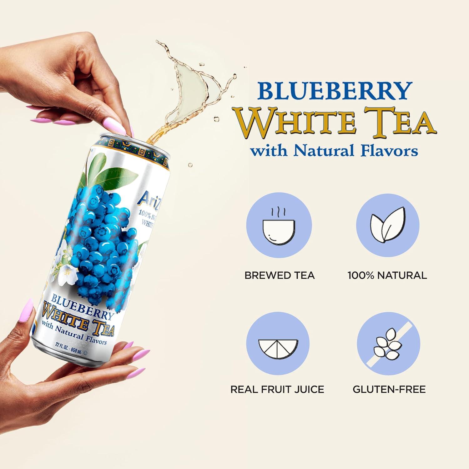 image:imageAriZona Arnold Palmer Half and Half Big Can 22 Fl Oz Pack of 12Blueberry White Tea