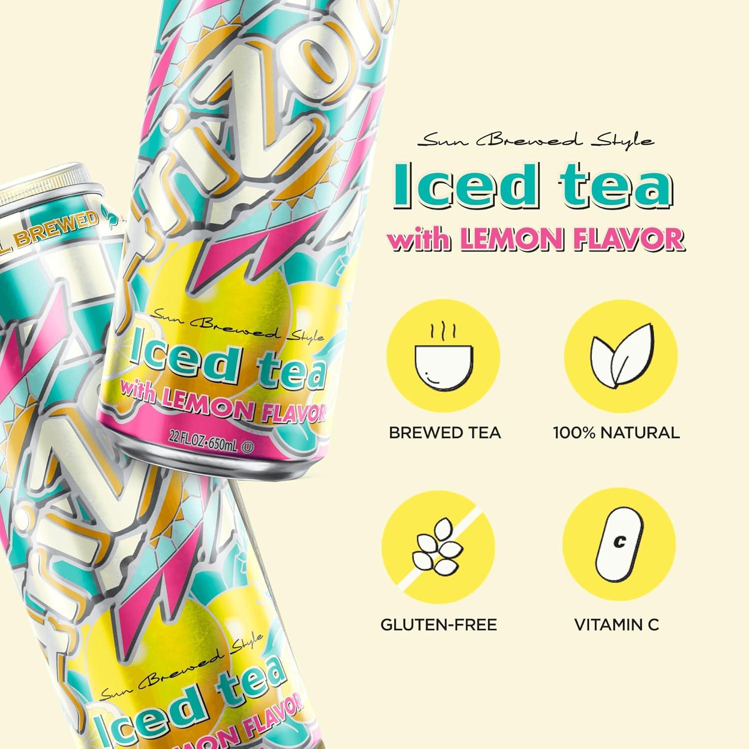 image:imageAriZona Arnold Palmer Half and Half Big Can 22 Fl Oz Pack of 12Lemon Tea