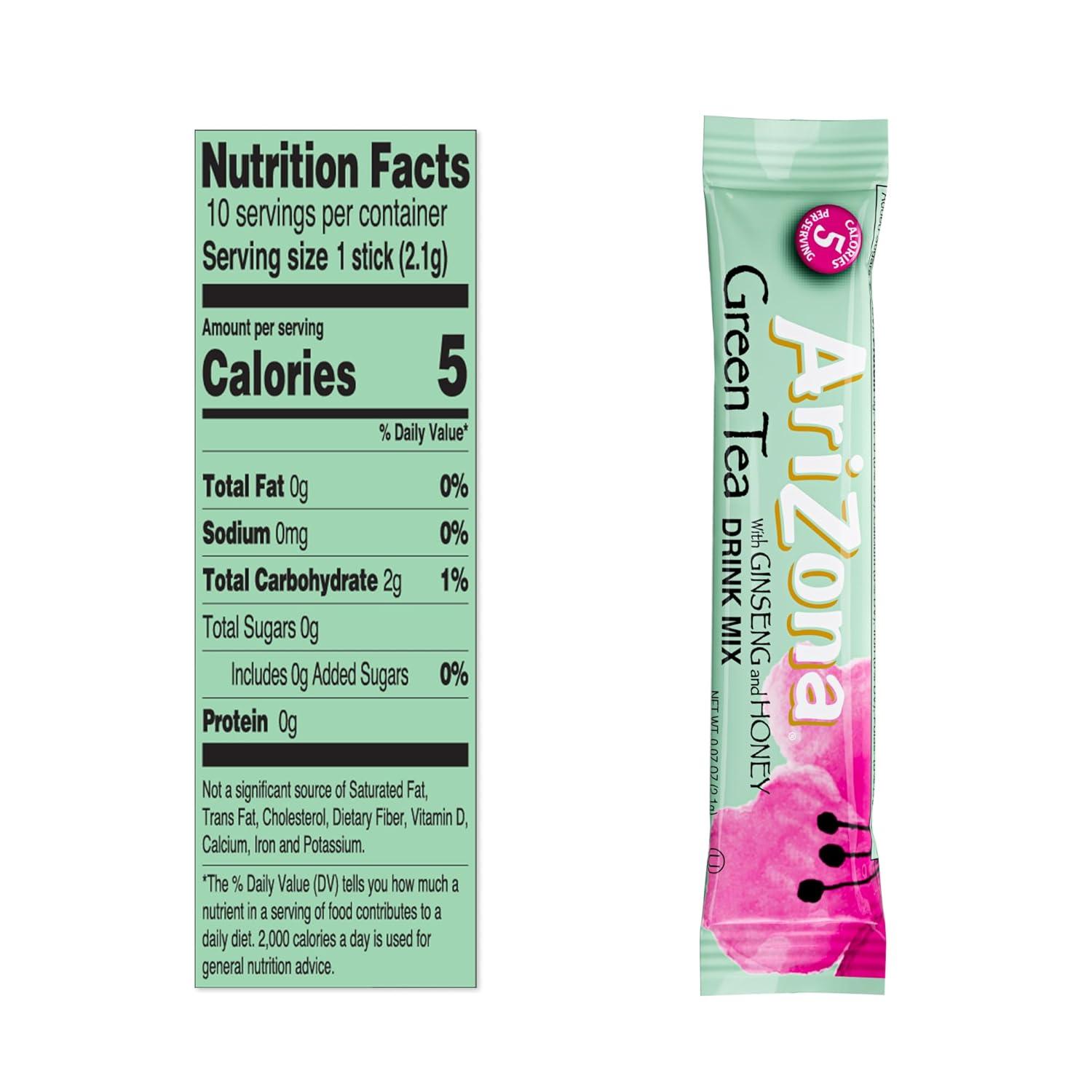 image:imageAriZona Green Tea with Ginseng and Honey OntheGo Powdered Drink Mix 007oz 120 Count 10ct Boxes Pack of 12Green Tea