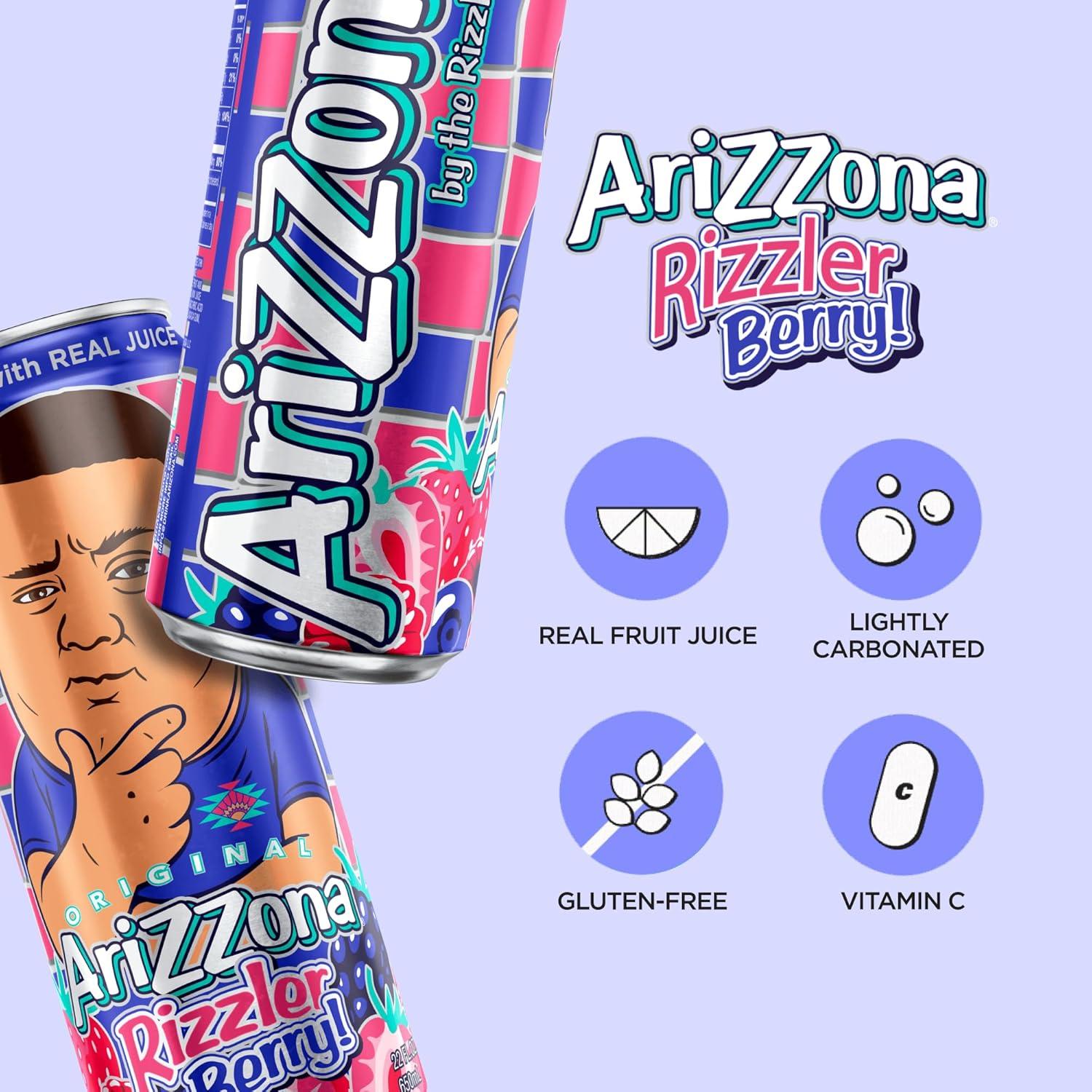 image:imageAriZona Watermelon Fruit Juice Cocktail Big Can 22 Fl Oz Pack of 12Rizzler Berry