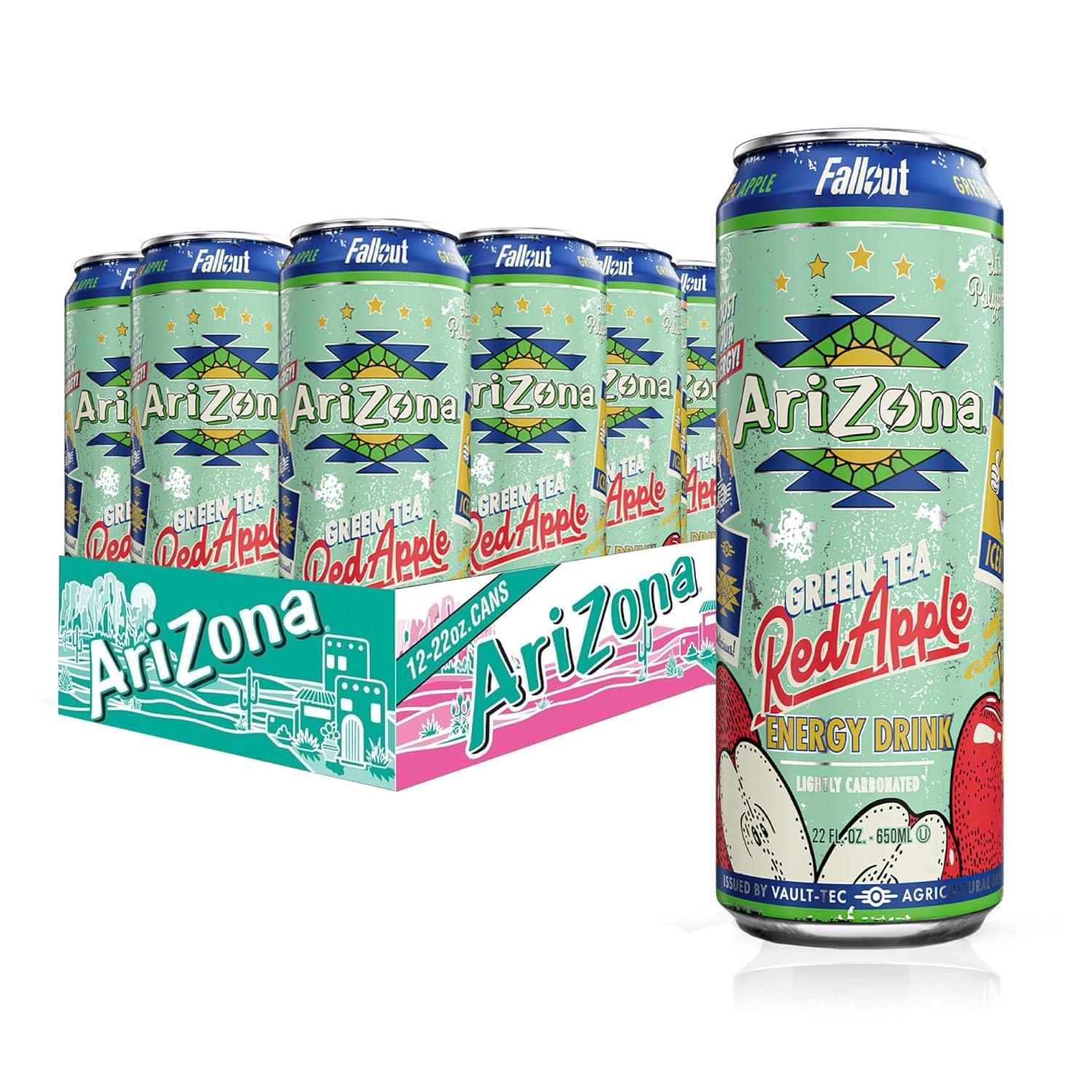 image:imageAriZona x Fallout Pomegranate Green Tea 12 pack 22 fl oz 234mg Natural Caffeine per CanApple