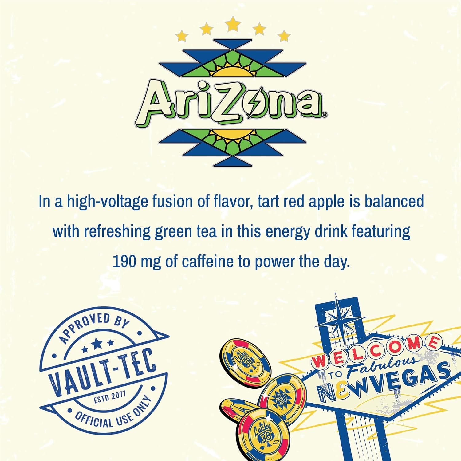 image:imageAriZona x Fallout Pomegranate Green Tea 12 pack 22 fl oz 234mg Natural Caffeine per CanApple