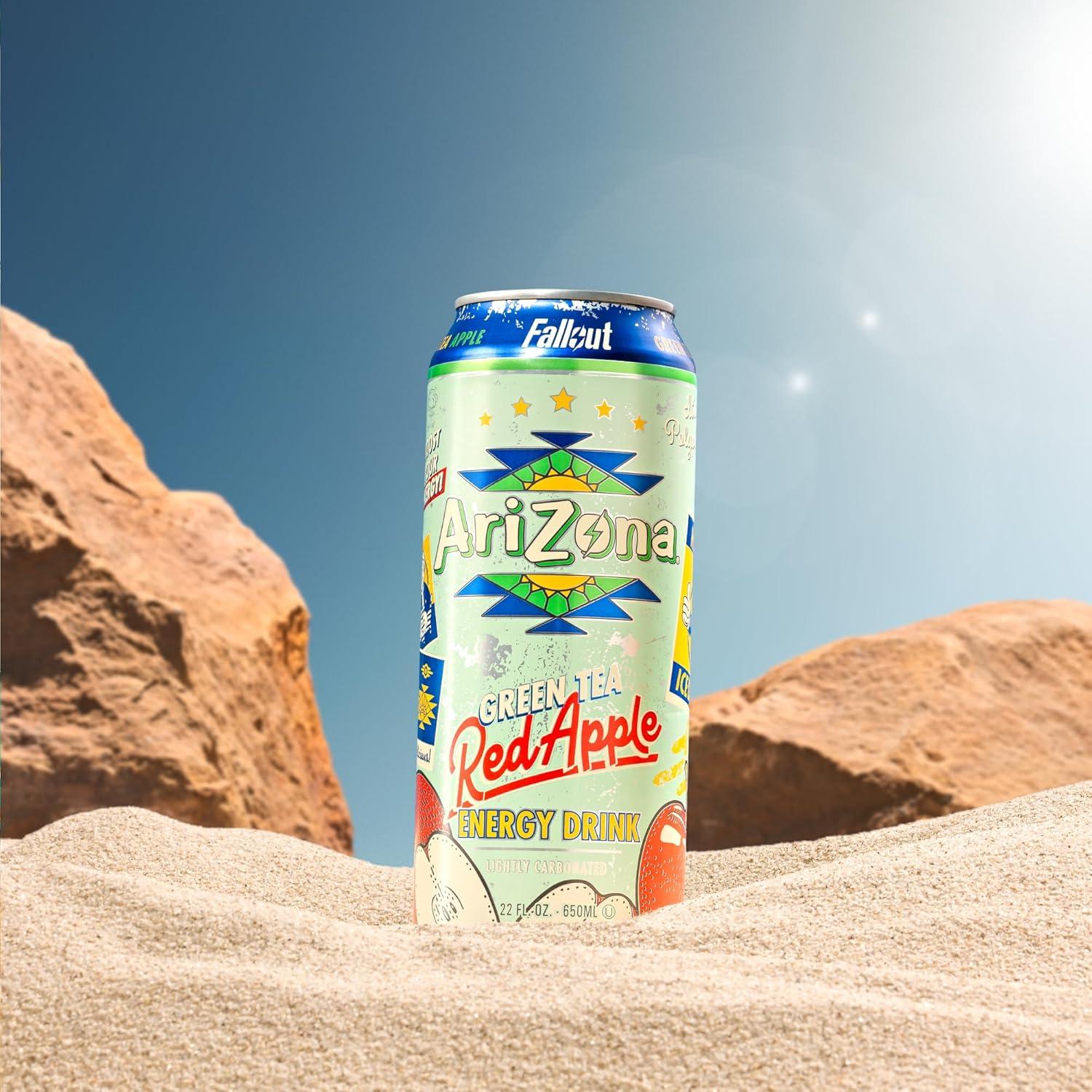 image:imageAriZona x Fallout Pomegranate Green Tea 12 pack 22 fl oz 234mg Natural Caffeine per CanApple