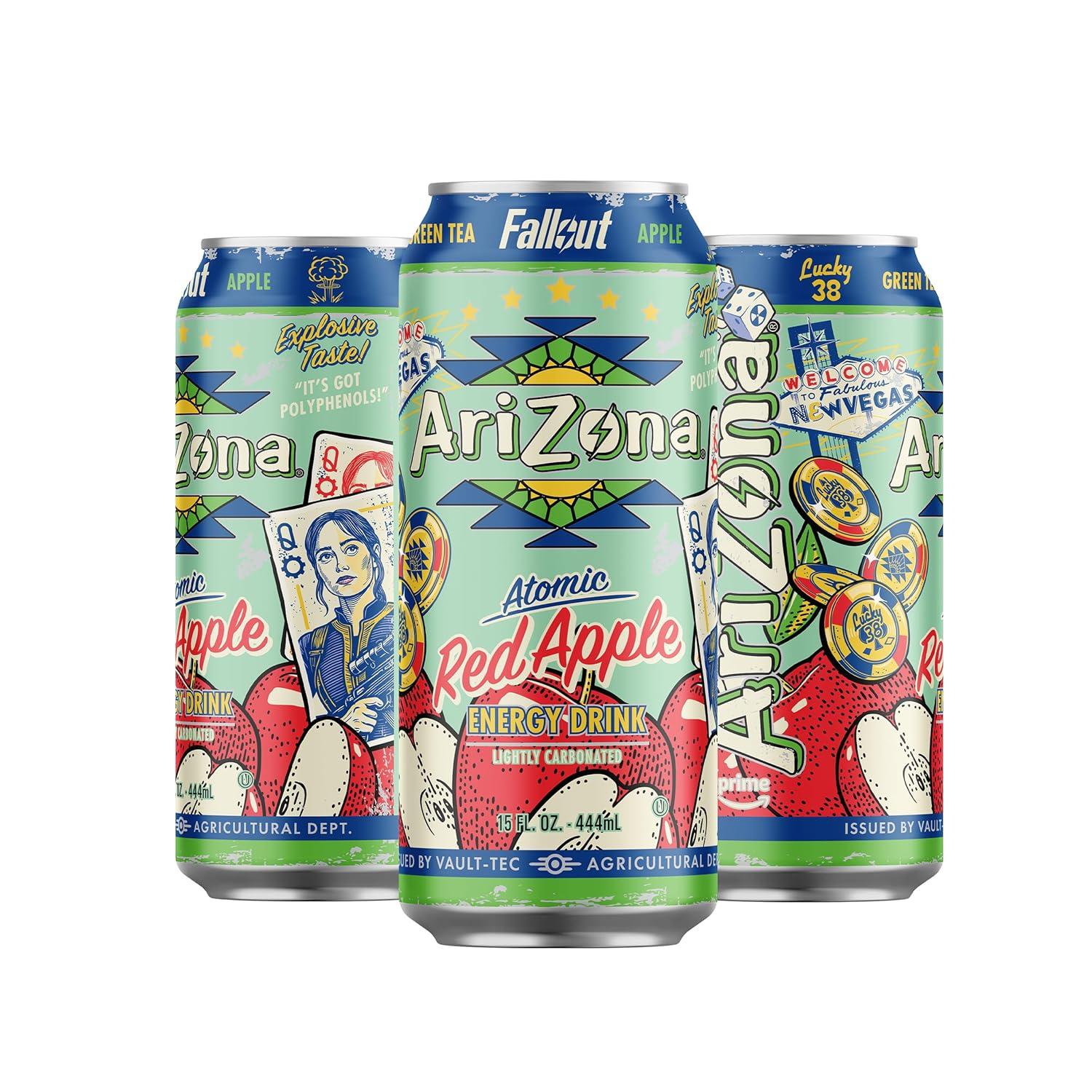 image:imageAriZona x Fallout Pomegranate Green Tea 12 pack 22 fl oz 234mg Natural Caffeine per CanApple