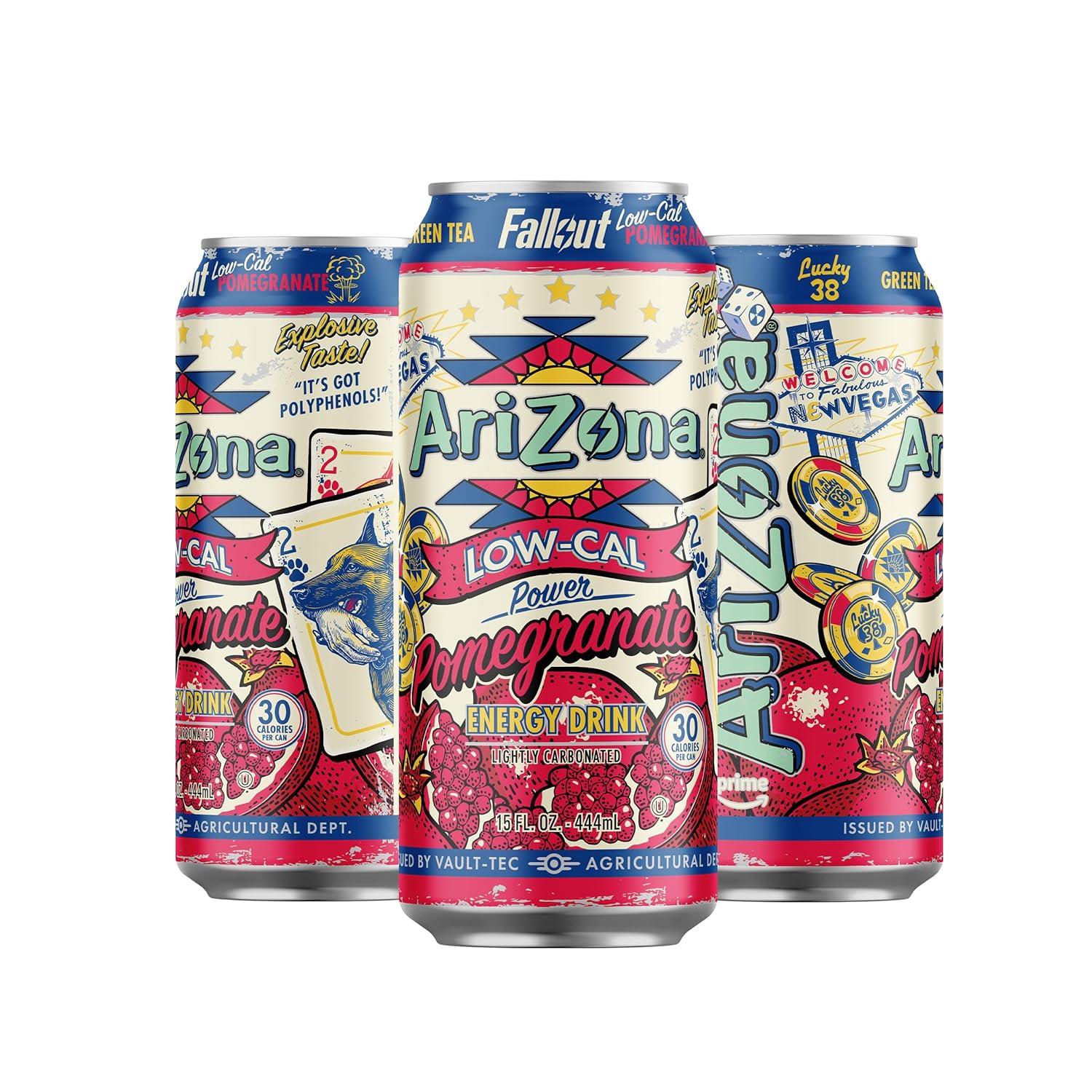 image:imageAriZona x Fallout Pomegranate Green Tea 12 pack 22 fl oz 234mg Natural Caffeine per CanLow Calorie Pomegranate