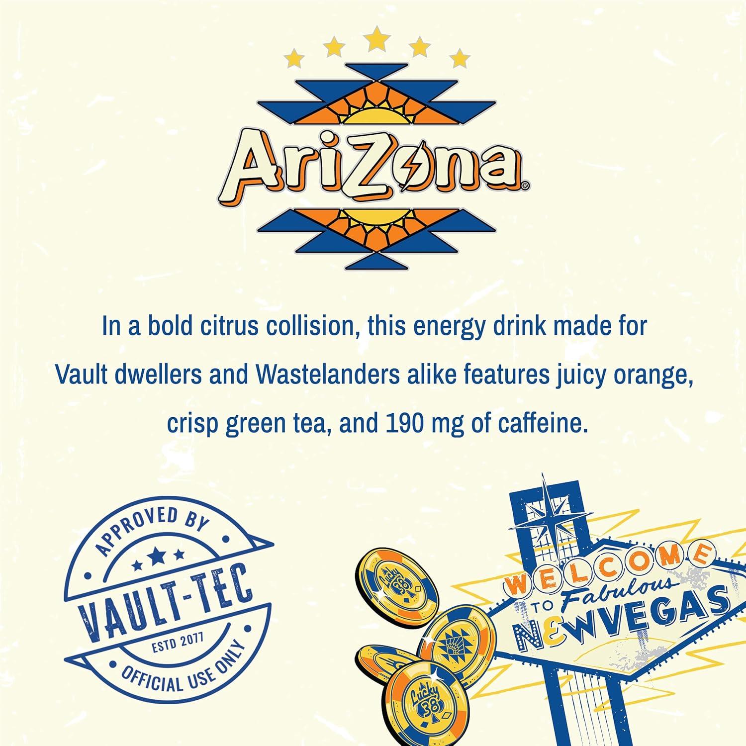 image:imageAriZona x Fallout Pomegranate Green Tea 12 pack 22 fl oz 234mg Natural Caffeine per CanOrange