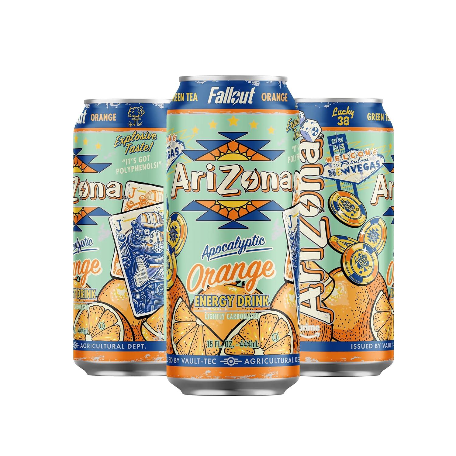 image:imageAriZona x Fallout Pomegranate Green Tea 12 pack 22 fl oz 234mg Natural Caffeine per CanOrange