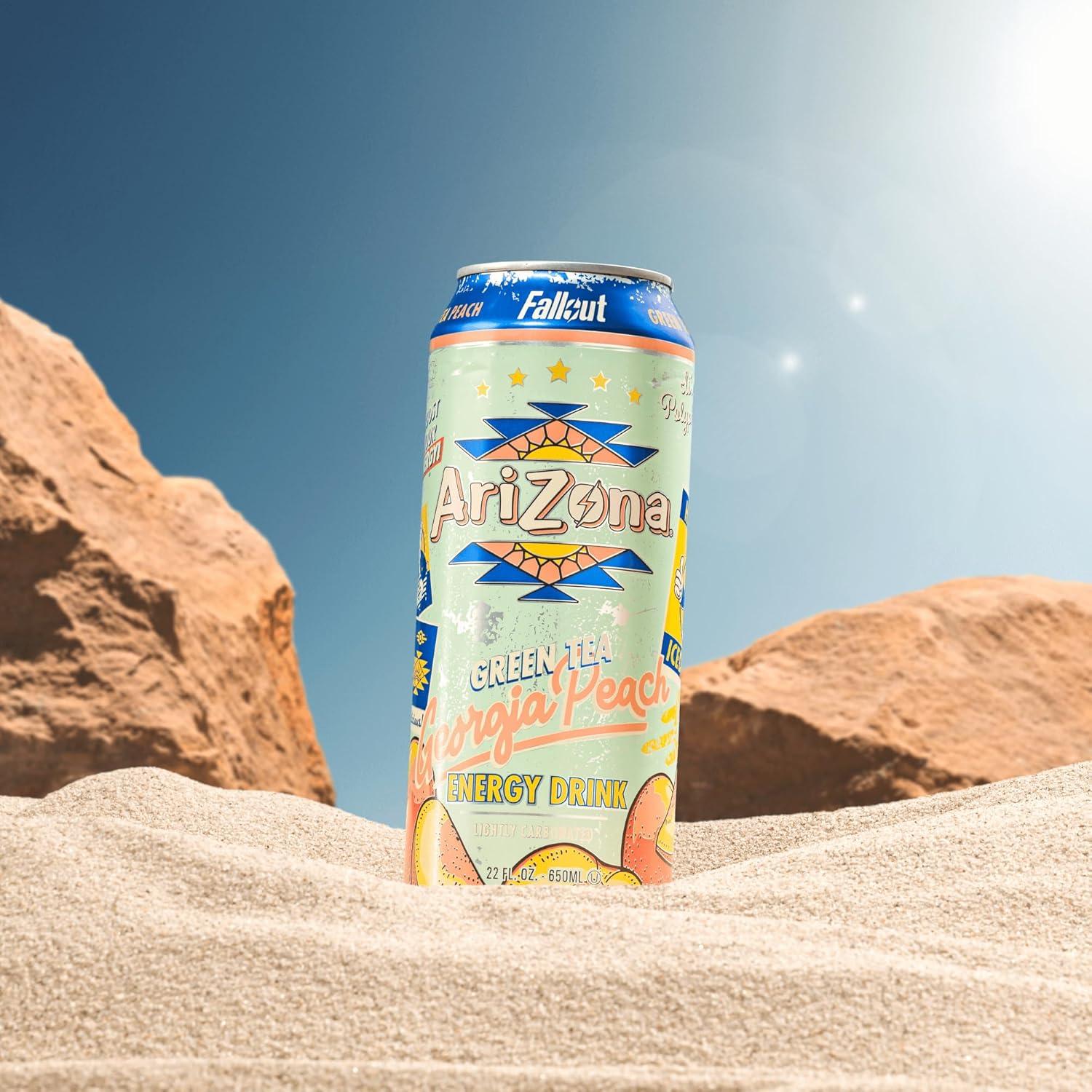 image:imageAriZona x Fallout Pomegranate Green Tea 12 pack 22 fl oz 234mg Natural Caffeine per CanPeach