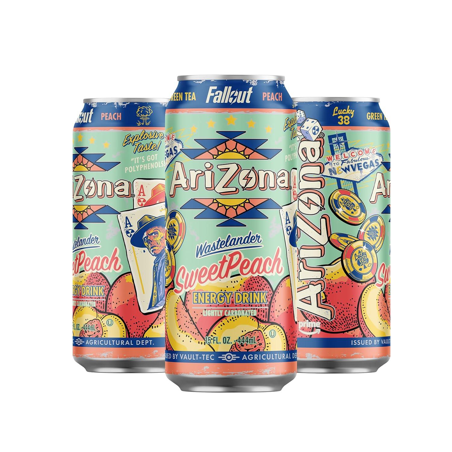 image:imageAriZona x Fallout Pomegranate Green Tea 12 pack 22 fl oz 234mg Natural Caffeine per CanPeach