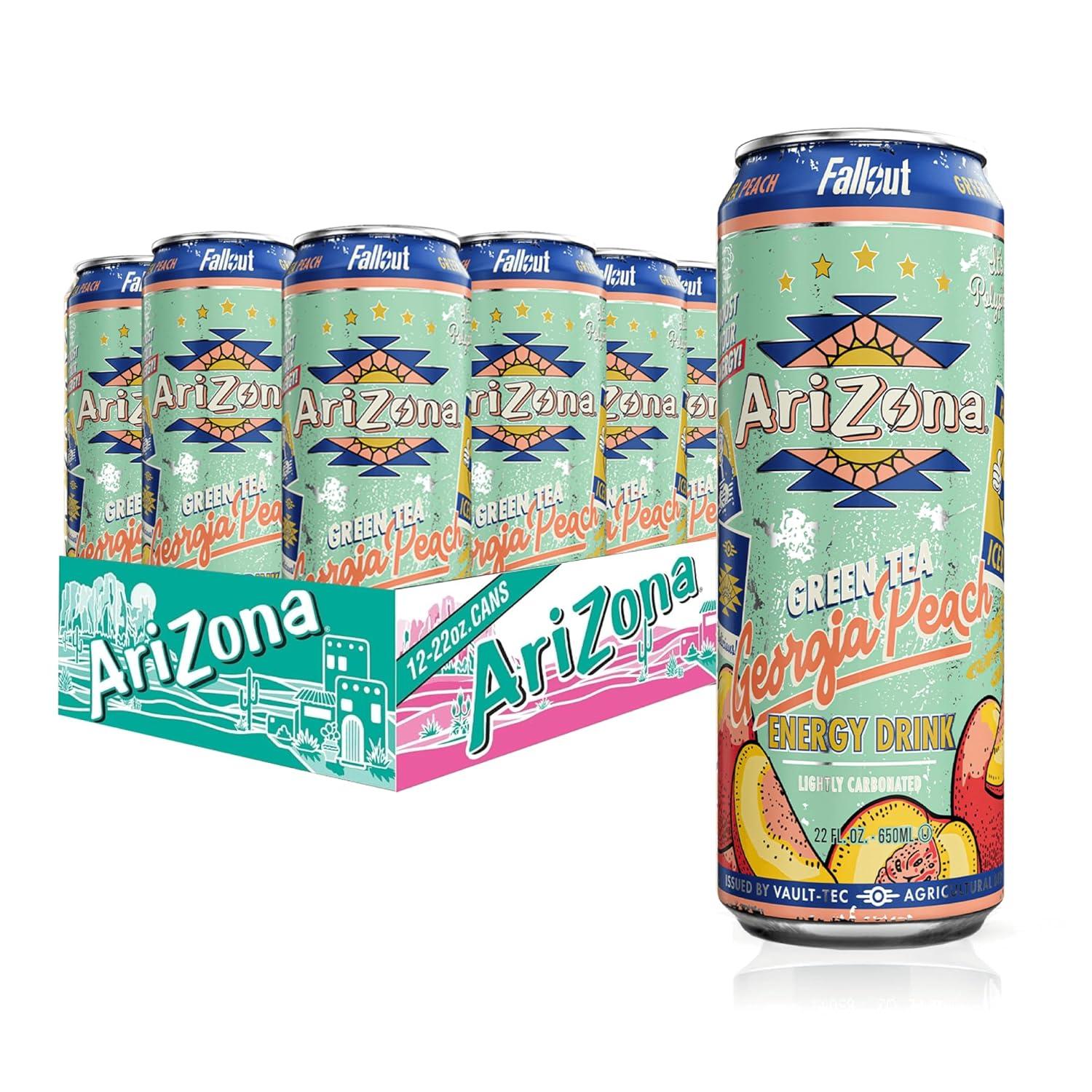 image:imageAriZona x Fallout Pomegranate Green Tea 12 pack 22 fl oz 234mg Natural Caffeine per CanPeach