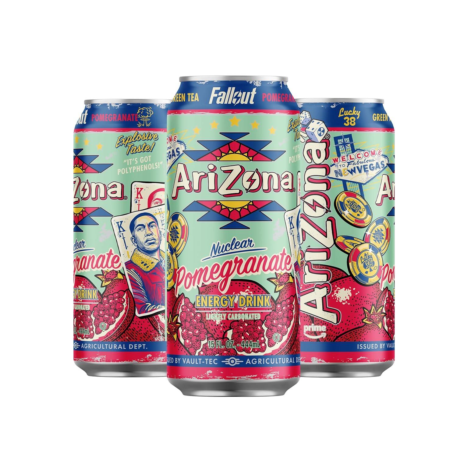 image:imageAriZona x Fallout Pomegranate Green Tea 12 pack 22 fl oz 234mg Natural Caffeine per CanPomegranate