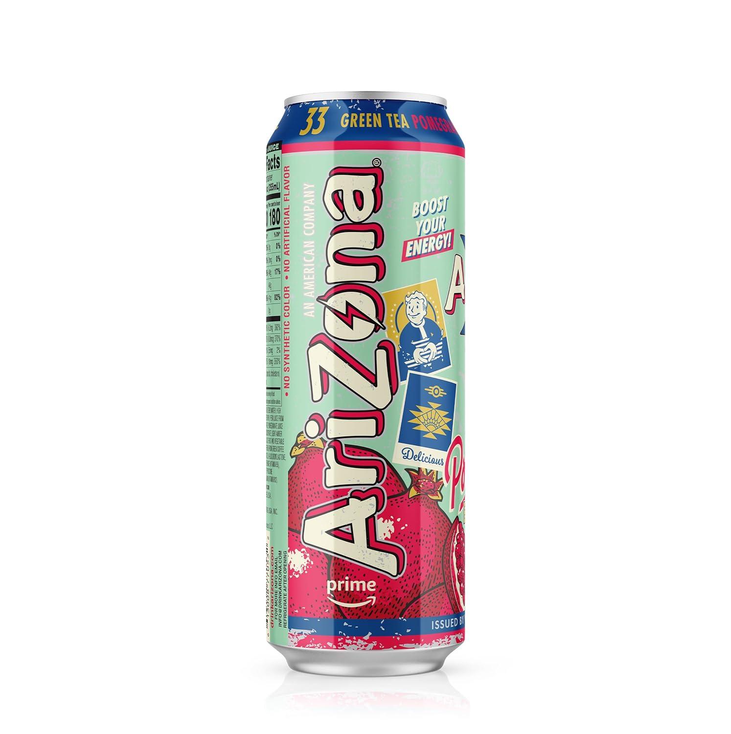 image:imageAriZona x Fallout Pomegranate Green Tea 12 pack 22 fl oz 234mg Natural Caffeine per CanPomegranate