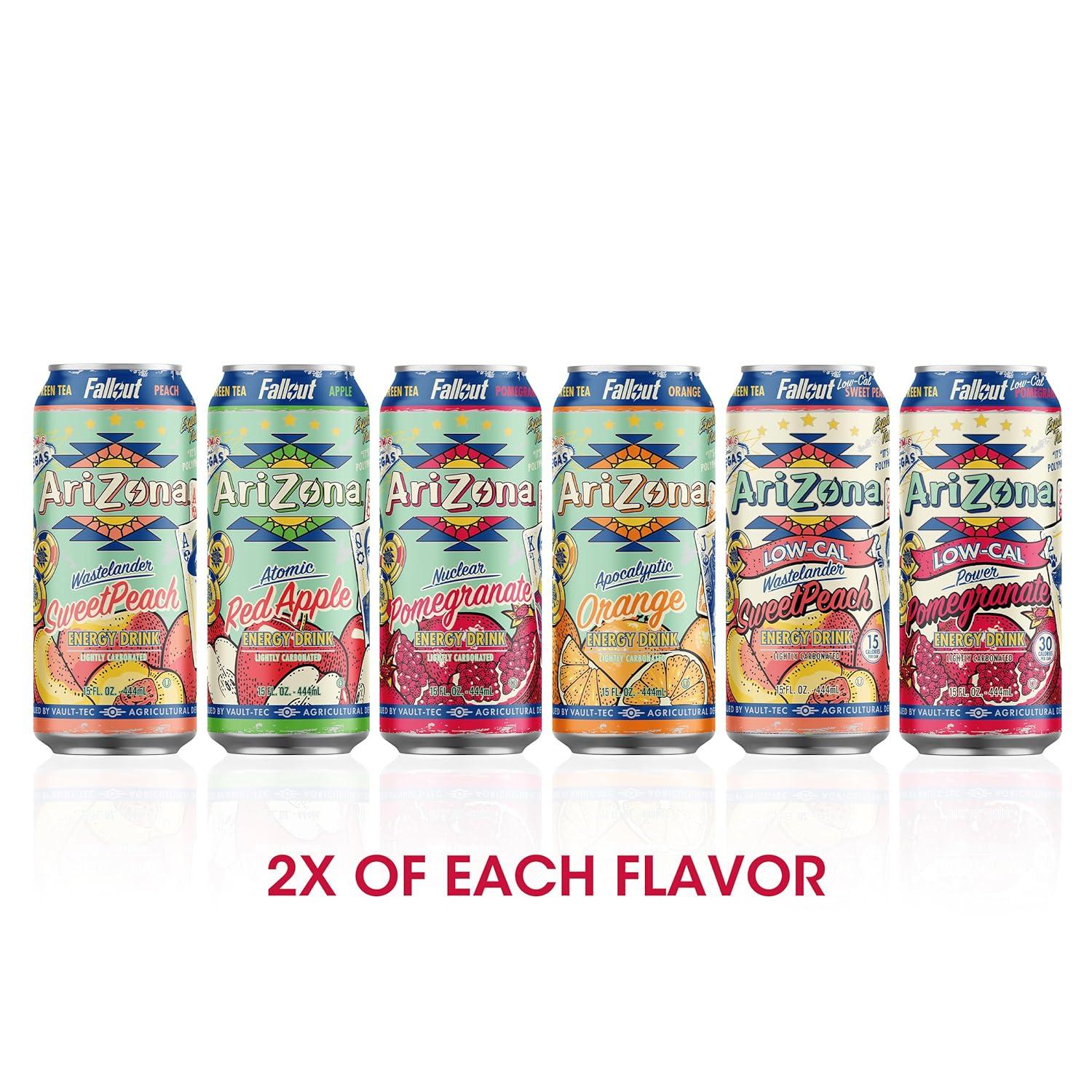 image:imageAriZona x Fallout Pomegranate Green Tea 12 pack 22 fl oz 234mg Natural Caffeine per CanVariety Pack