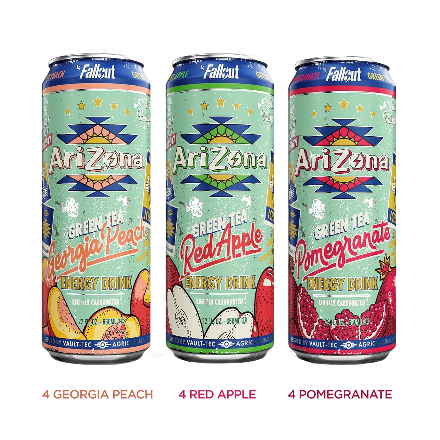 image:imageAriZona x Fallout Pomegranate Green Tea 12 pack 22 fl oz 234mg Natural Caffeine per CanVariety Pack