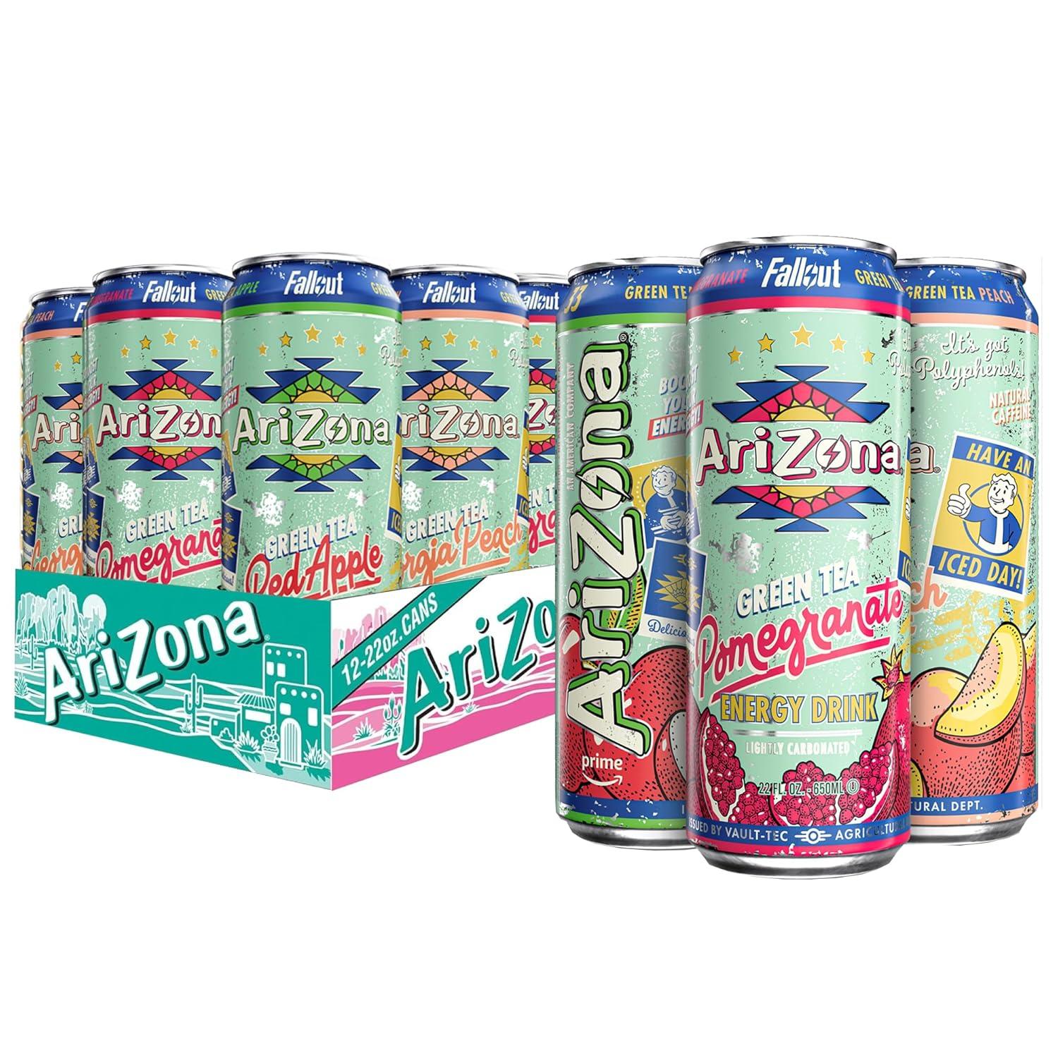 image:imageAriZona x Fallout Pomegranate Green Tea 12 pack 22 fl oz 234mg Natural Caffeine per CanVariety Pack