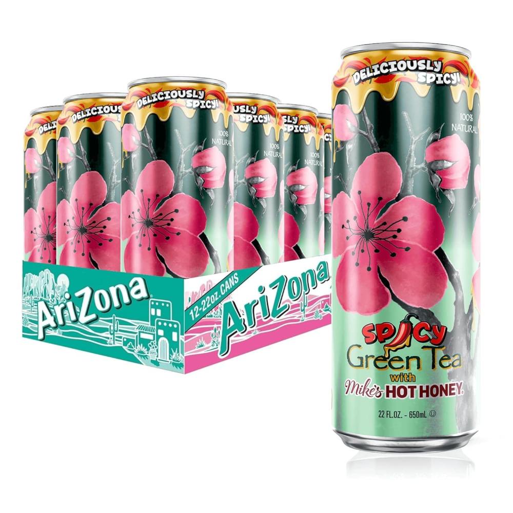 image:imageAriZona Arnold Palmer Half and Half  Big Can 22 Fl Oz Pack of 12Green Tea with Hot Honey