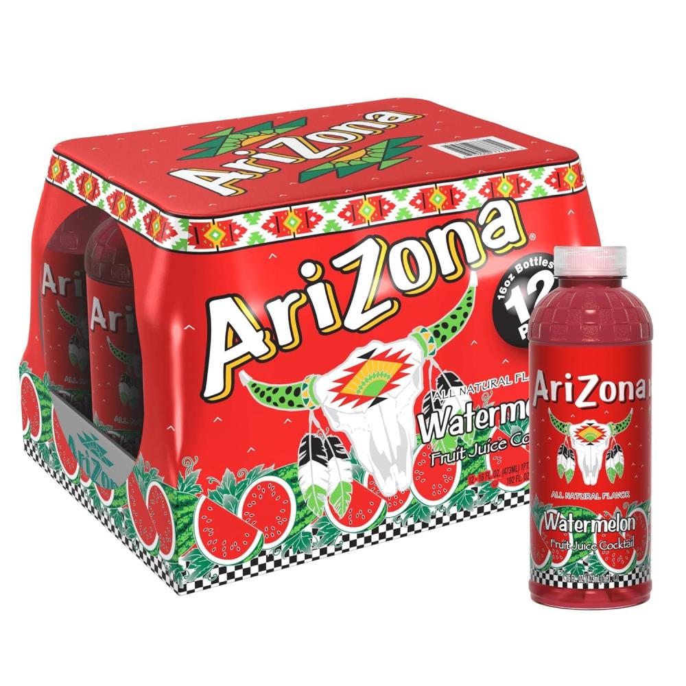 image:imageAriZona Watermelon  Fruit Juice Cocktail  16 Fl Oz Pack of 12Watermelon