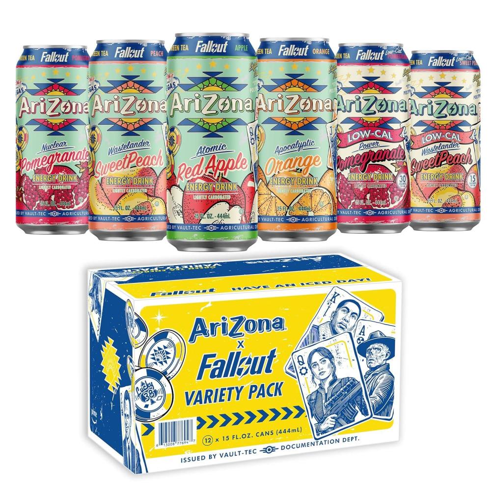 image:imageAriZona x Fallout Pomegranate Green Tea 12 pack 22 fl oz 234mg Natural Caffeine per CanVariety Pack