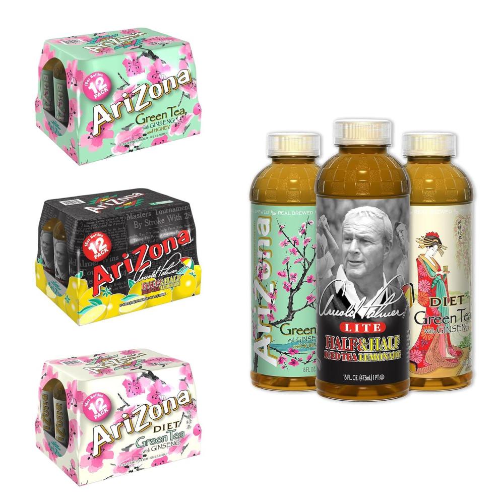 image:imageArizona Premium Brewed Arnold Palmer Bottled Tea 16Ounce 12CountVariety 3 Flavors