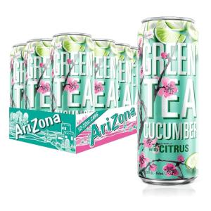 AriZona Arnold Palmer Half and Half – Big Can, 22 Fl Oz (Pack of 12)(Green Tea with Cucumber and Citrus)