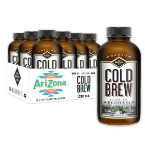 AriZona Cold Brew Green Tea – Premium Cold Brew Iced Tea (Pack of 12)(Sweet Tea)