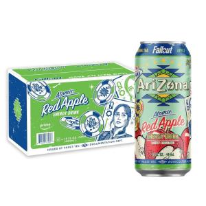 AriZona x Fallout Pomegranate Green Tea, 12 pack 22 fl oz – 234mg Natural Caffeine per Can(Apple)