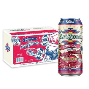 AriZona x Fallout Pomegranate Green Tea, 12 pack 22 fl oz – 234mg Natural Caffeine per Can(Low Calorie Pomegranate)