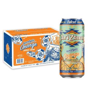 AriZona x Fallout Pomegranate Green Tea, 12 pack 22 fl oz – 234mg Natural Caffeine per Can(Orange)