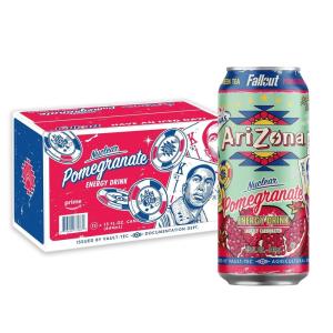 AriZona x Fallout Pomegranate Green Tea, 12 pack 22 fl oz – 234mg Natural Caffeine per Can(Pomegranate)