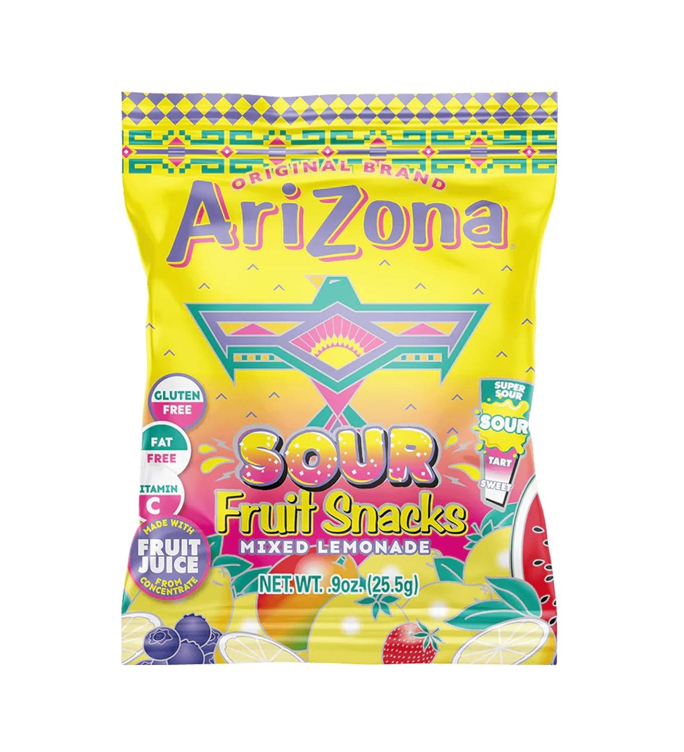 image:imageAriZona Fruit Snacks Sour Watermelon 10 Boxes of 10 ct 09oz Bags Total 100 ct Gluten Free Gummy ChewsSour Lemonade